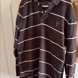 American Eagle Outfitters Brown Polo with White Accents